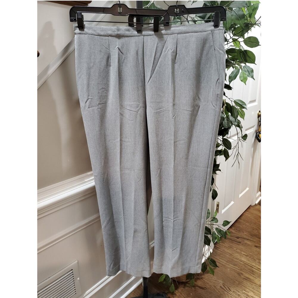 Alfred Dunner Women's Gray Polyester Mid Rise Straight Fit Dress Pant Size 22W